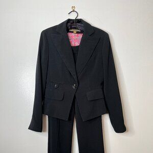 Alan B Black Pinstripe Suit, Size 4, 1Button Jacket